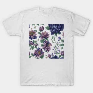 Beautiful Dark Purple floral pattern T-Shirt